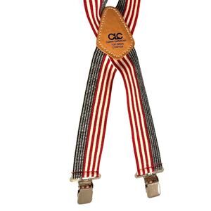 Cowhide USA Flag Work Suspenders CLC Leather Craft Heavy Duty Patriotic, Unisex